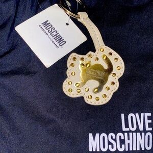NWT Limited & Rare Edition Love Moschino bag jewel,key ring ,keychain leather.